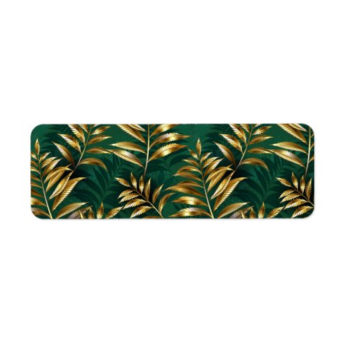 Seamless pattern with golden ferns