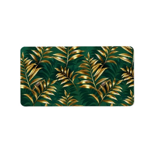 Seamless pattern with golden ferns
