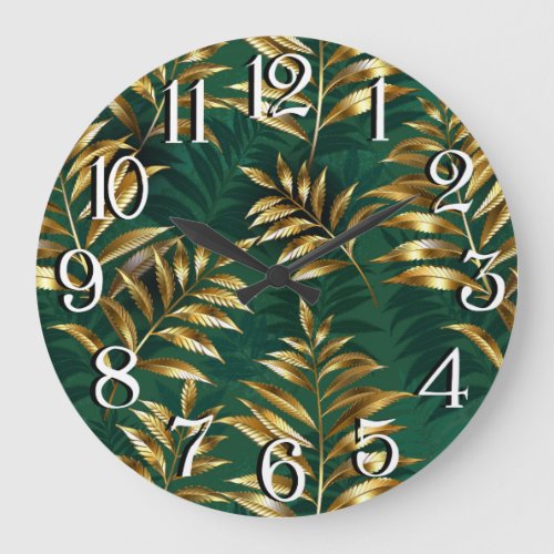 Seamless pattern with golden ferns