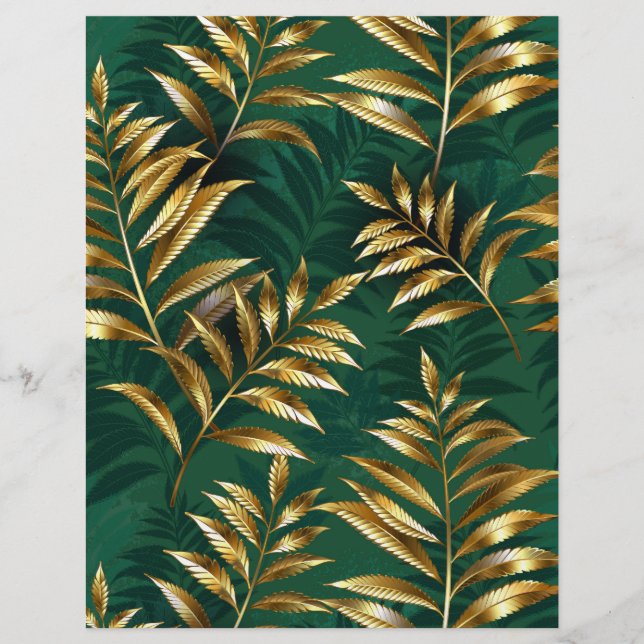 Seamless pattern with golden ferns letterhead (Front)