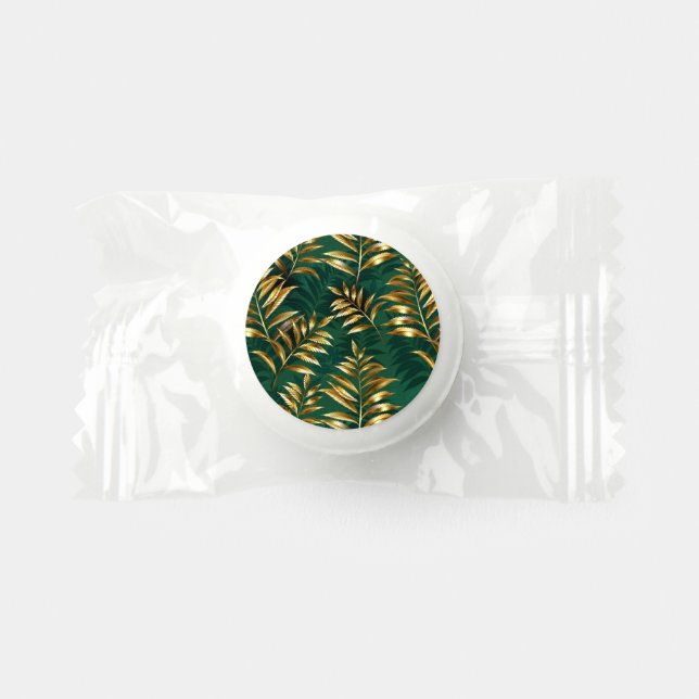 Seamless pattern with golden ferns life saver® mints (Front)