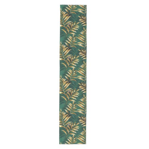 Seamless pattern with golden ferns medium table runner