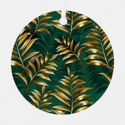 Seamless pattern with golden ferns
