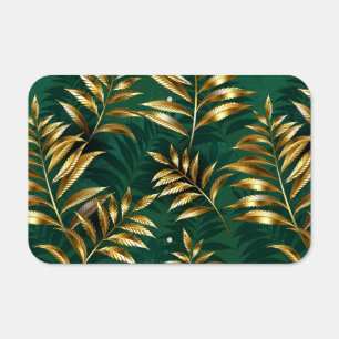 Seamless pattern with golden ferns metal sign