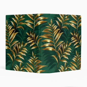 Seamless pattern with golden ferns mini binder