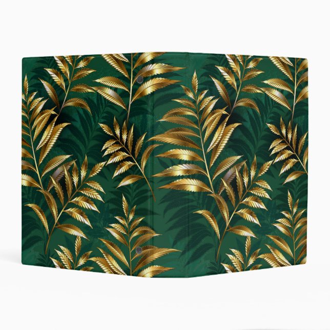 Seamless pattern with golden ferns mini binder (Background)
