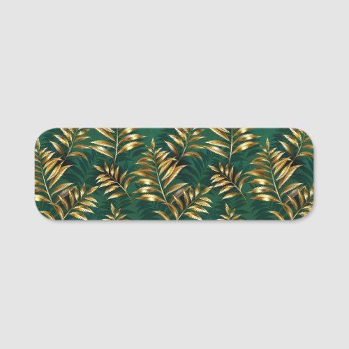 Seamless pattern with golden ferns