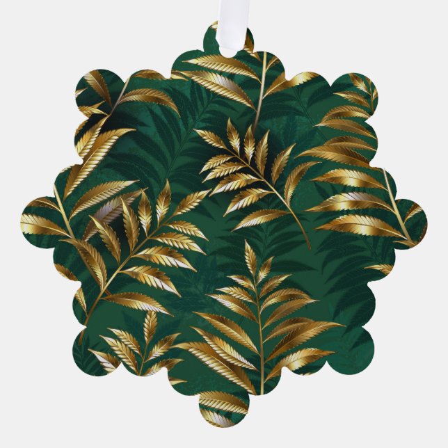 Seamless pattern with golden ferns ornament card (Front)