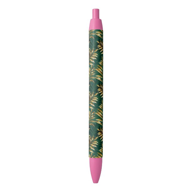 Seamless pattern with golden ferns pen (Front Vertical)
