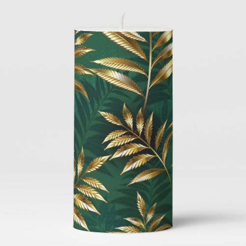 Seamless pattern with golden ferns