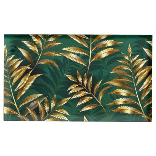 Seamless pattern with golden ferns