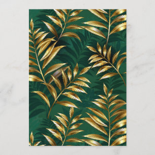Seamless pattern with golden ferns program