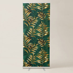 Seamless pattern with golden ferns retractable banner