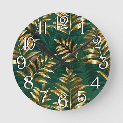 Seamless pattern with golden ferns