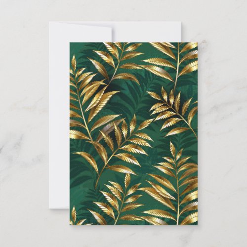 Seamless pattern with golden ferns