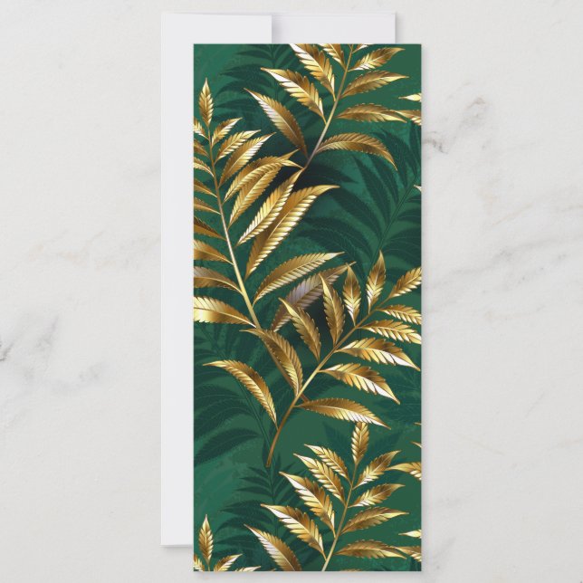 Seamless pattern with golden ferns save the date (Front)