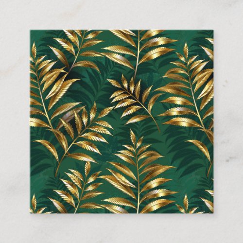 Seamless pattern with golden ferns