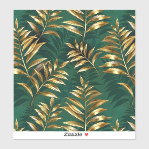 Seamless pattern with golden ferns