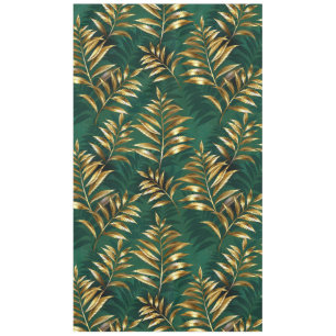 Seamless pattern with golden ferns tablecloth