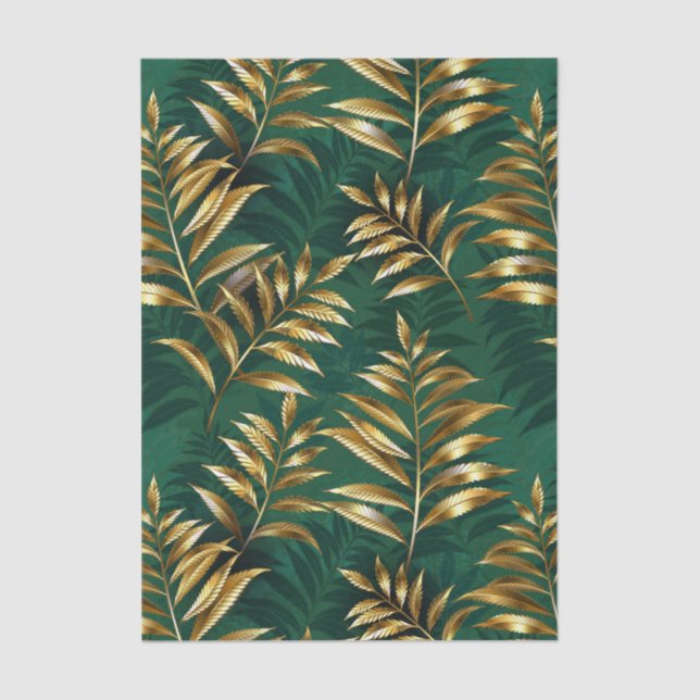 Seamless pattern with golden ferns tissue paper (Front)