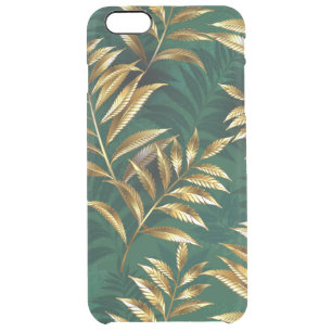 Seamless pattern with golden ferns clear iPhone 6 plus case