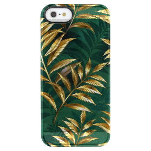 Seamless pattern with golden ferns clear iPhone SE/5/5s case