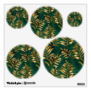 Seamless pattern with golden ferns wall decal
