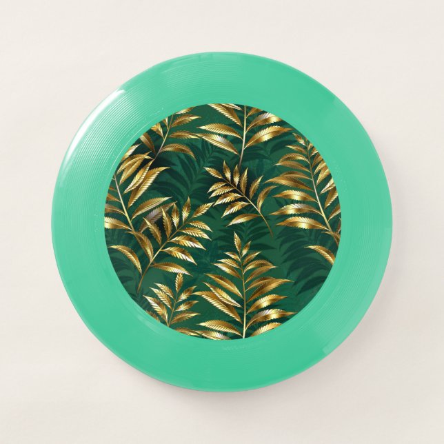 Seamless pattern with golden ferns Wham-O frisbee (Front)