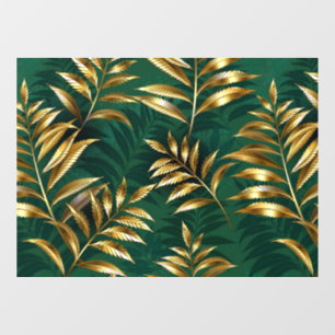 Seamless pattern with golden ferns window cling