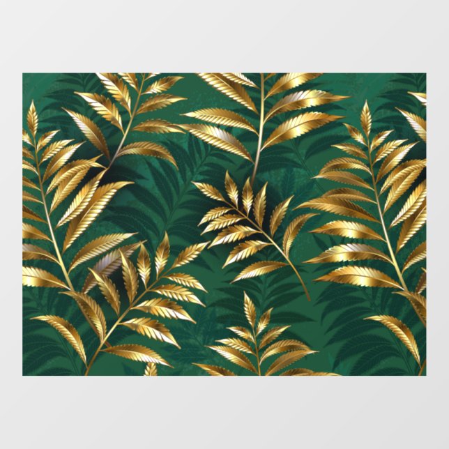 Seamless pattern with golden ferns window cling (Sheet)