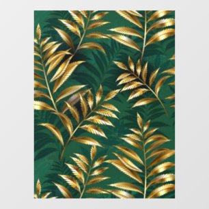 Seamless pattern with golden ferns window cling