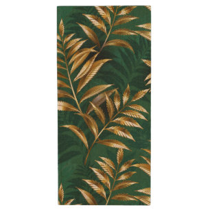 Seamless pattern with golden ferns wood flash drive
