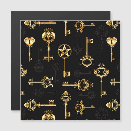 Seamless Pattern with Golden Keys (Front/Back)