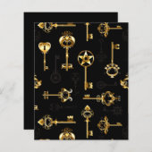 Seamless Pattern with Golden Keys (Front/Back)