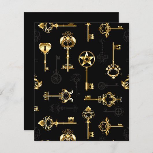 Seamless Pattern with Golden Keys (Front/Back)