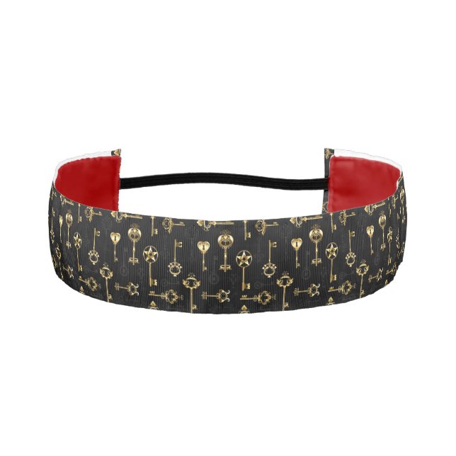 Seamless Pattern with Golden Keys Athletic Headband (Front)