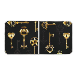 Seamless Pattern with Golden Keys Beer Pong Table