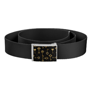 Seamless Pattern with Golden Keys Belt
