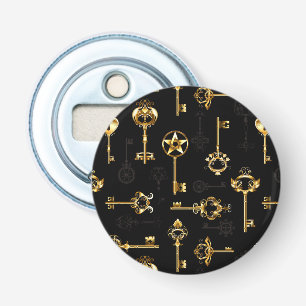 Seamless Pattern with Golden Keys Bottle Opener