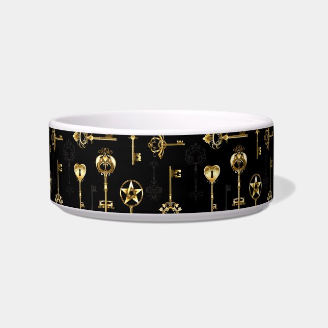 Seamless Pattern with Golden Keys Bowl (Front)