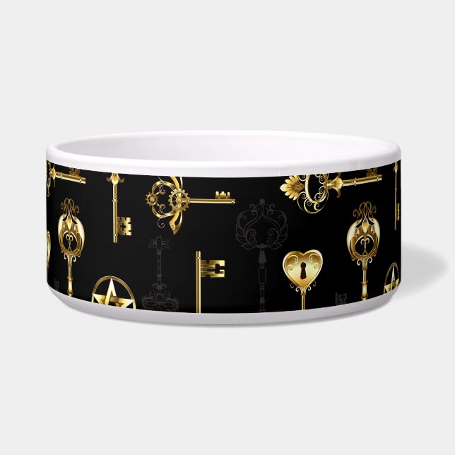 Seamless Pattern with Golden Keys Bowl (Front)