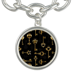 Seamless Pattern with Golden Keys Bracelet