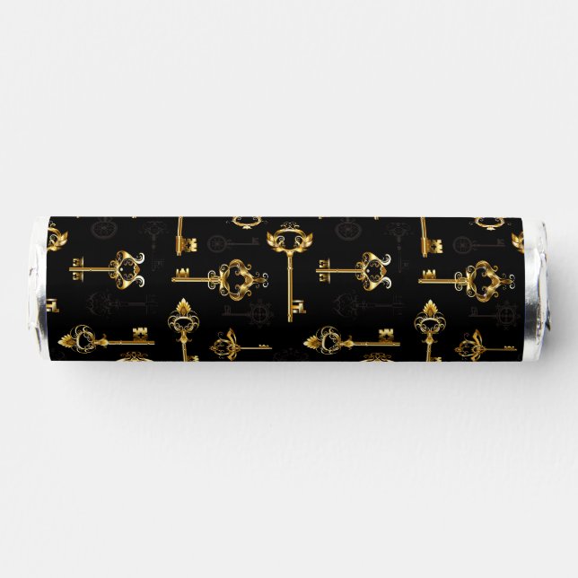 Seamless Pattern with Golden Keys Breath Savers® Mints (Front)