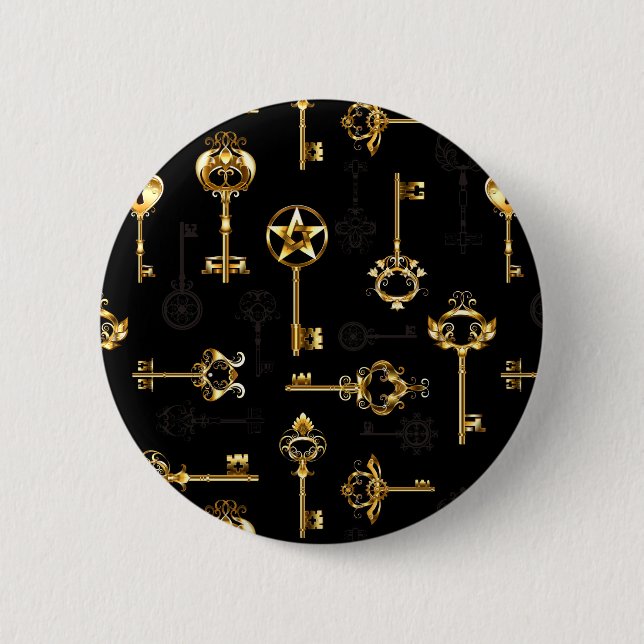 Seamless Pattern with Golden Keys Button (Front)