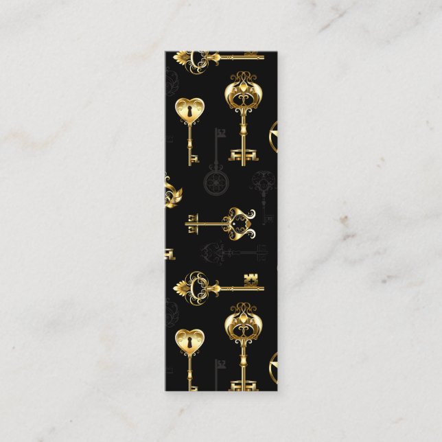 Seamless Pattern with Golden Keys Calling Card (Front)