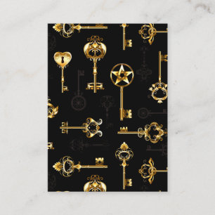 Seamless Pattern with Golden Keys Calling Card