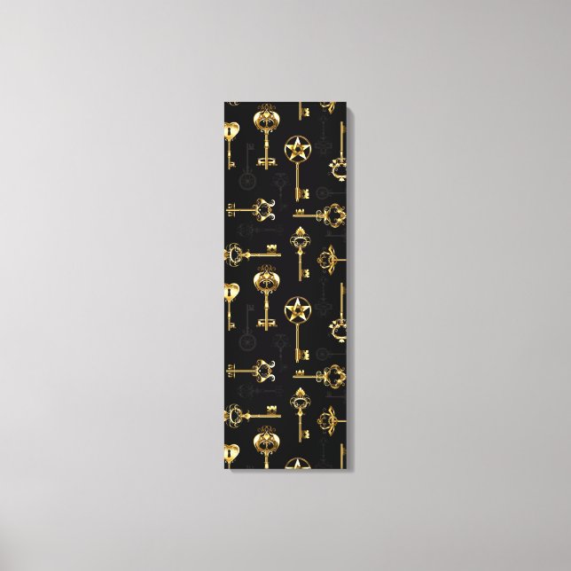 Seamless Pattern with Golden Keys Canvas Print (Front)
