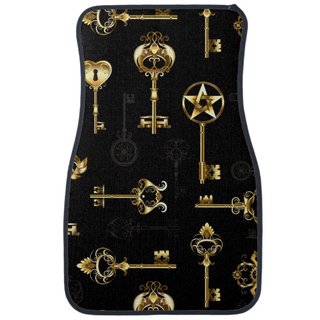 Seamless Pattern with Golden Keys Car Floor Mat (Front)