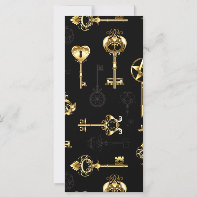 Seamless Pattern with Golden Keys Card (Front)