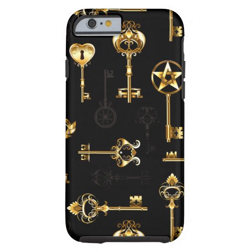 Seamless Pattern with Golden Keys Tough iPhone 6 Case